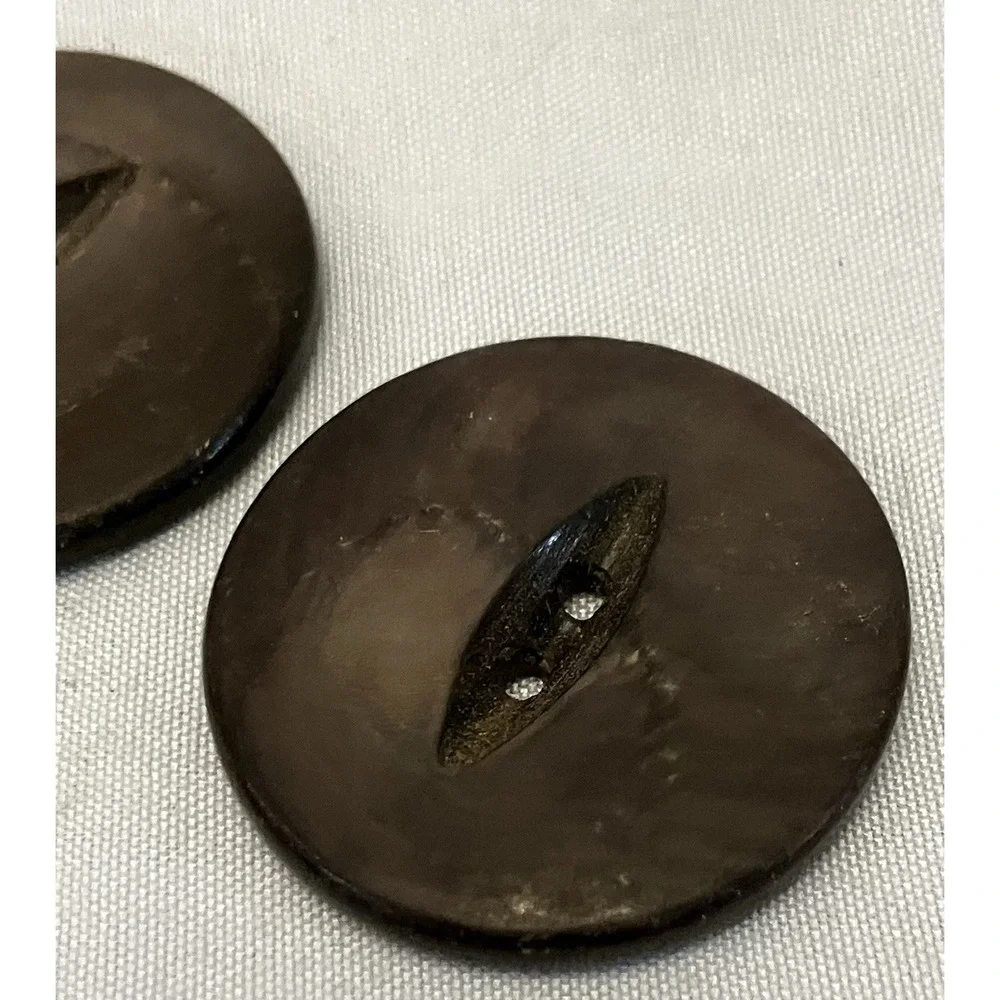 3 Vintage Marbled Swirl Gray Cat Eye Celluloid Buttons Fish Eye Jacket Coat